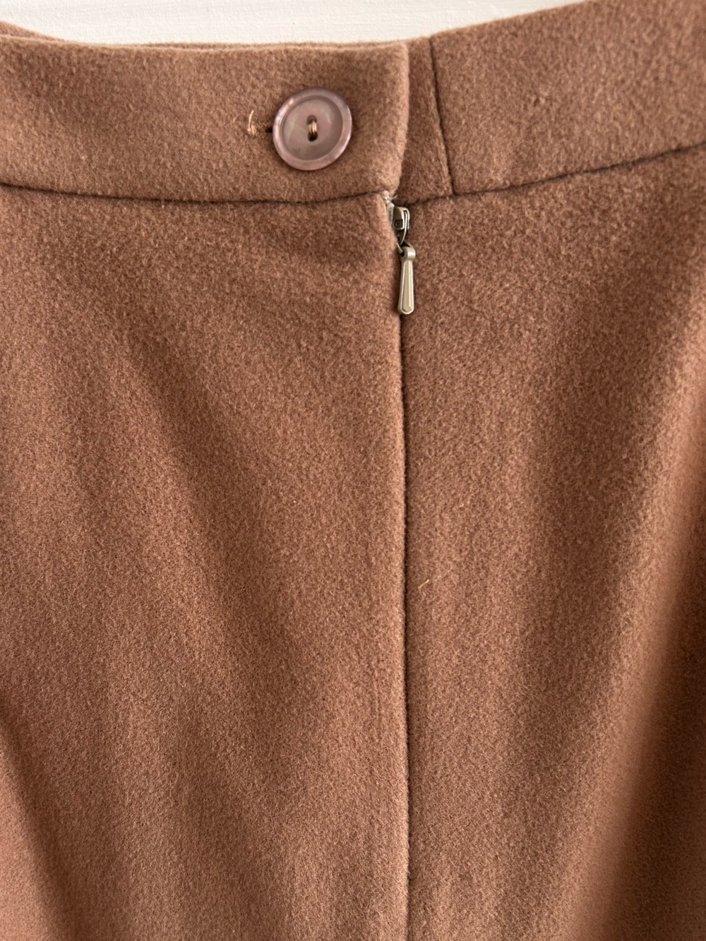 Vintage Made in England Wool Cashmere Pencil Skirt Camel Size 12